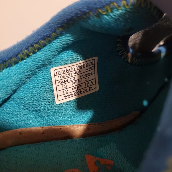 Plae Sam 2.0 Kids Fisherman Sandals Size 13 Navy Blue Hook & Loop Strap Comfort - Picture 10 of 10